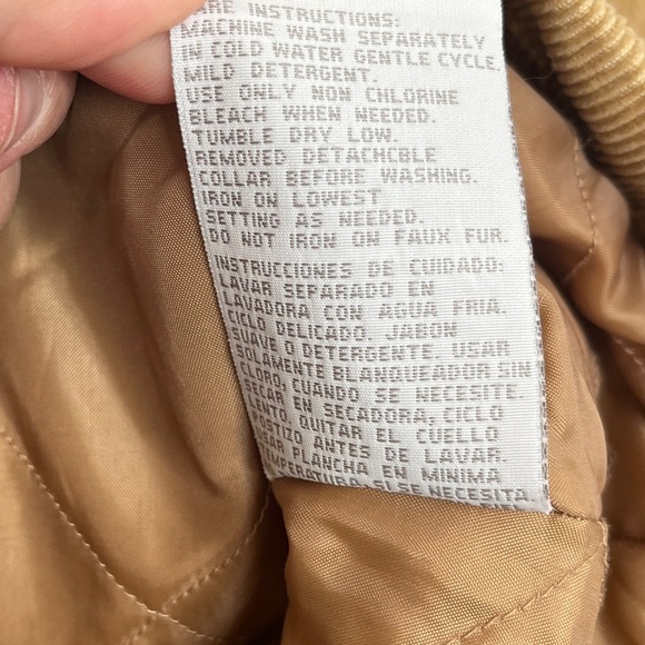 Mudd Y2K Tan Corduroy Zip Up Collared Jacket Academia sz XL Preppy Gilmore Girls - Picture 9 of 13
